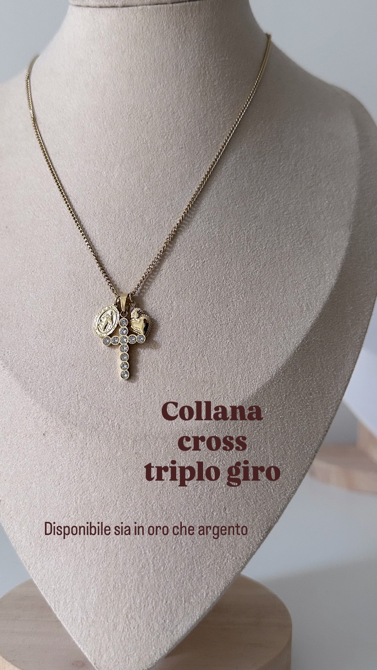 Collana triplo charms