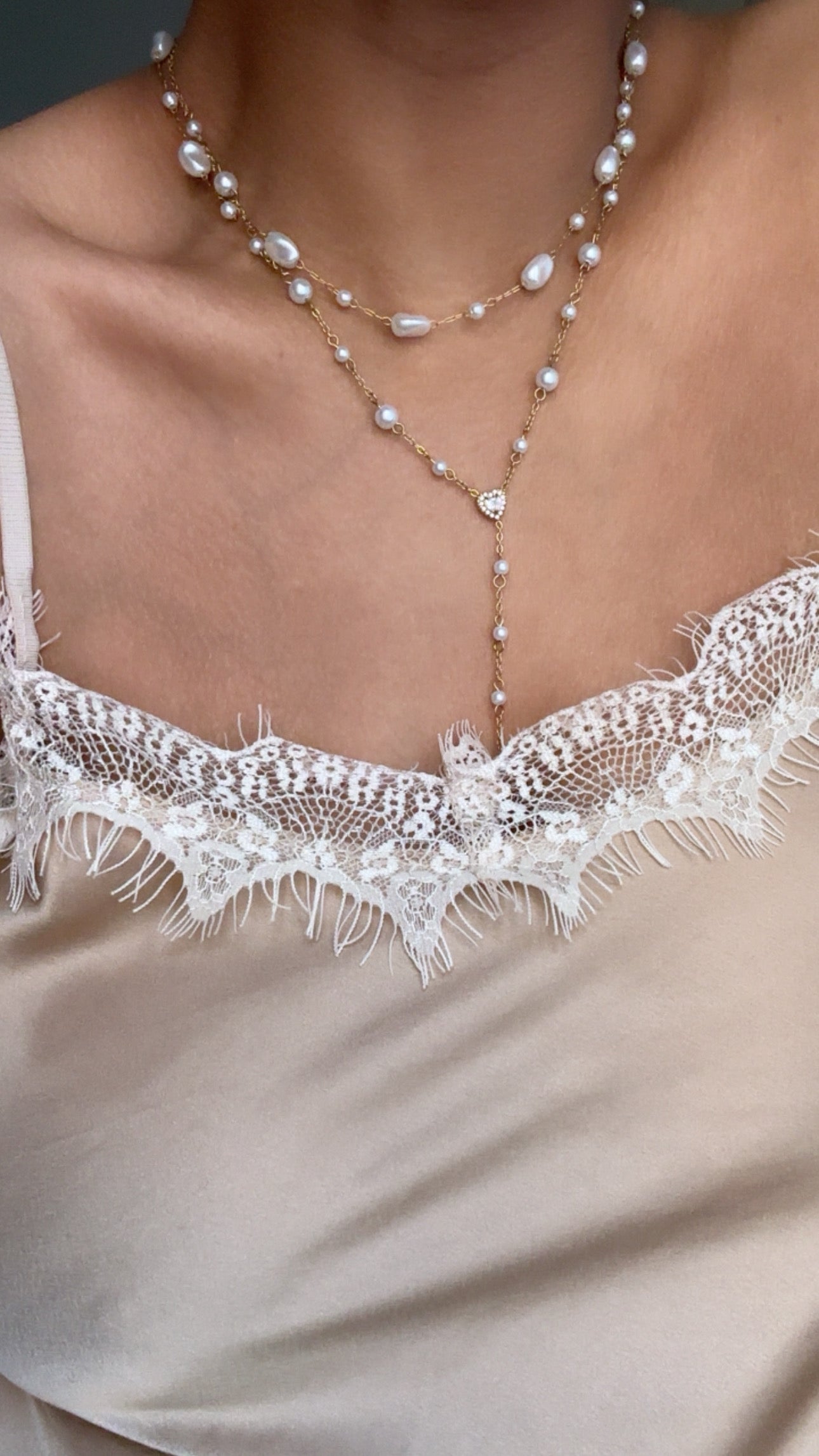 Collana ad Y con perle