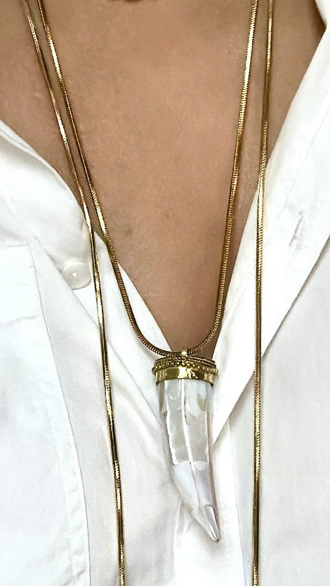 Corno in madre perla grande